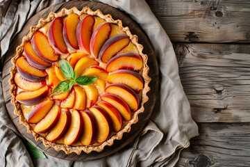 Peach Tart with a Rustic Charm.