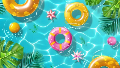 swimming ring floating in the pool