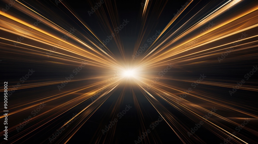 Poster abstract image of converging metallic lines creating a sense of depth and dynamic movement, with lin