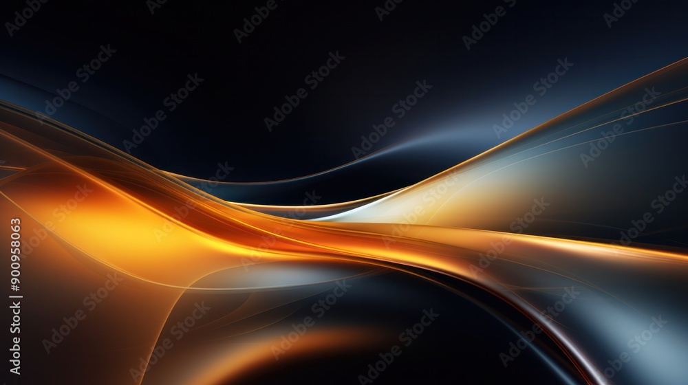 Poster abstract image of converging metallic lines creating a sense of depth and dynamic movement, with lin