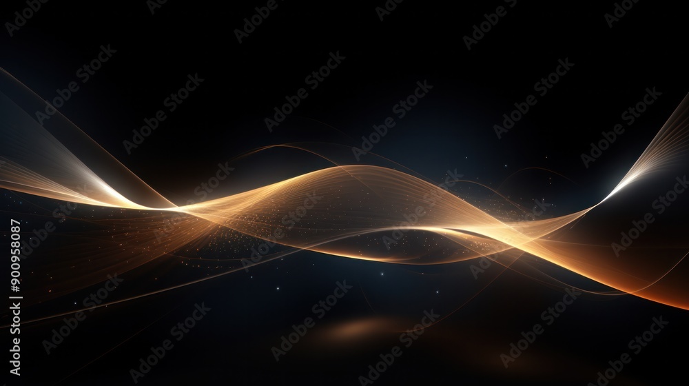 Poster abstract image of converging metallic lines creating a sense of depth and dynamic movement, with lin