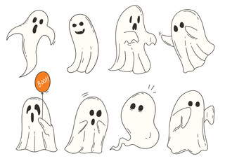 Spooky character, Set of ghost, Halloween symbol