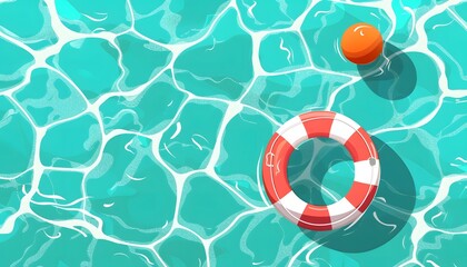 swimming ring floating in the pool