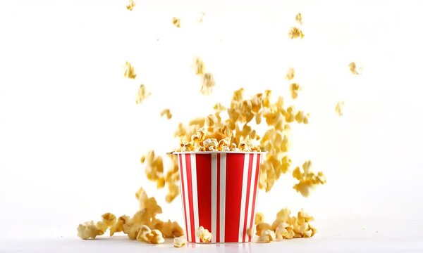 bucket of popcorn splashing