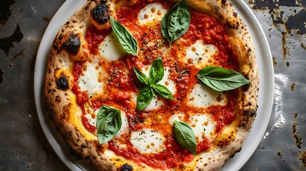 Close-up of a Delicious Margherita Pizza