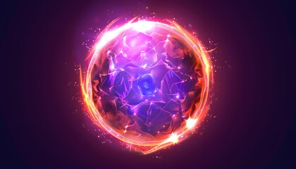 pink glowing circle crystal on dark background