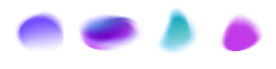 Abstract gradient blur colors, smoothly blue and green. The liquid and fluid shapes in dynamic visual effect. Flat vector illustration isolated on white