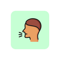 Cough line icon. Patient, pneumonia, allergy. Health care concept. Can be used for topics like disease, symptoms, cold, flu