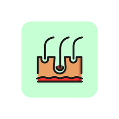 Hair follicle line icon. Epidermis, disease, hormone. Skin concept. Vector illustration can be used for topics like hair removal, dermatology, epilation