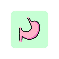 Healthy stomach line icon. Human body, organ, gut. Health care concept. Can be used for topics like anatomy, stomach disease, digestion