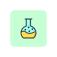 Laboratory glassware line icon. Substance, toxic, liquid. Research concept. Vector illustration can be used for topics like chemistry, clinical experiment, pharmacology