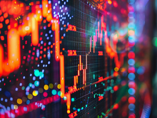Obraz premium Stock Market Trading Charts, Data, and Analysis
