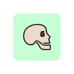 Scull line icon. Human head, bone, profile. Anatomy concept. Can be used for topics like medicine, medical research