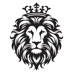 Obraz premium lion Silhouette vector white back ground