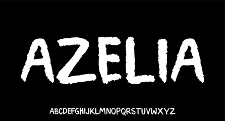 handwritten art alphabet font set vector