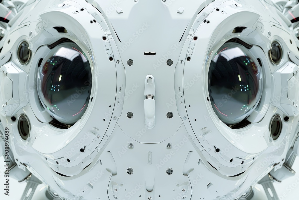 Poster close up digital rendering of a high tech machine symbolizing advanced technology and engineering in