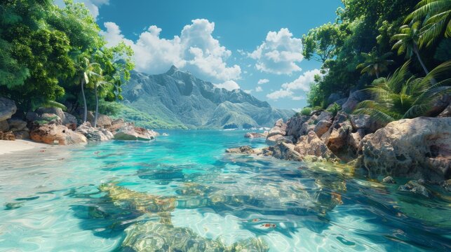 Fitzroy Island - Tropical island with coral reefs and rainforests off the coast of Queensland, Australia