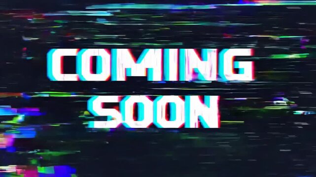 Coming Soon Announcement With Glitch Effect and Dark Background Generative AI