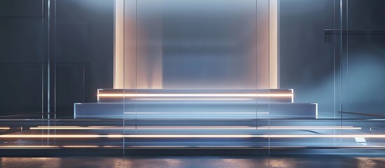 Obraz premium Concrete and Glass Hybrid A hybrid display combining rough concrete and smooth glass, offering a modern and industrial look.