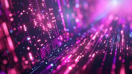 Neon Data Stream: A vibrant, abstract depiction of data flow, rendered in neon pinks and blues, hinting at the power and speed of the digital age. 