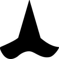 Halloween witch hat silhouette clip art. Silhouette of halloween witch hat. Wizard magic witch hat.