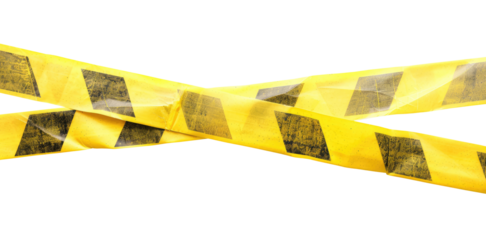 Construction ribbon isolated on transparent background