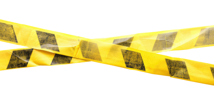 Construction ribbon isolated on transparent background