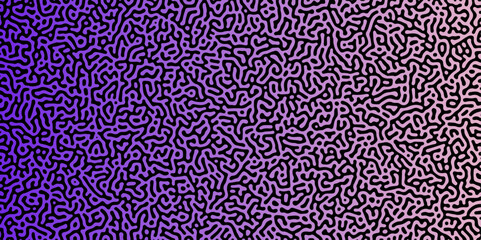 Abstract truing organic wallpaper Turing reaction diffusion monochrome seamless pattern with chaotic motion. Generative algorithm psychedelic background. Reaction-diffusion or truing pattern formation