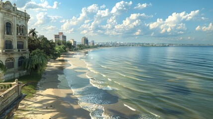 Fototapeta premium Maputo Bay Picturesque coastal city views in Mozambique