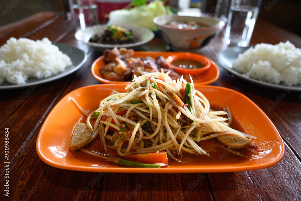 Canvas Prints northern thai food, tradition local thai food on wooden table