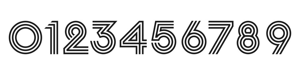 set of creative number 1 to 10 logo designs. abstract number design vector illustration