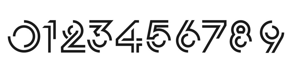 set of creative number 1 to 10 logo designs. abstract number design vector illustration