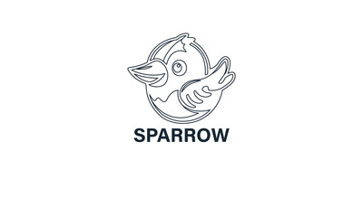 Sparrow logo design a modern and friendly illustration concept style.