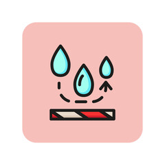 Waterproof line icon. Drop, liquid, arrow, resistance. Fabric features concept. Can be used for topics like clothing industry, outdoor clothes, water protection