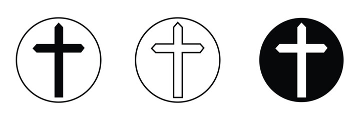 Obraz premium Cross symbol. Christian cross icon collection. Vector Illustration.
