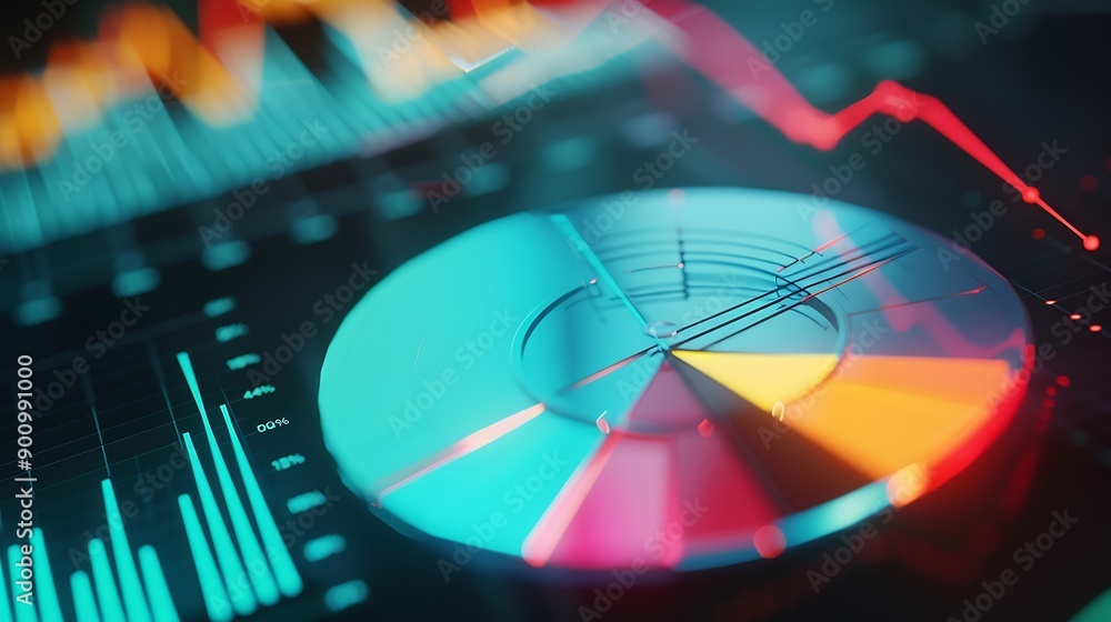 Aufkleber chart graph finance stock analysis financial digital growth investment investor measuring level bar 