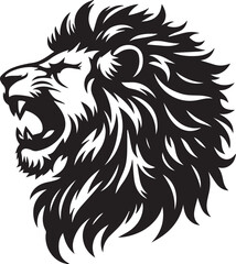 lion with its mouth open silhouettes vector illustration