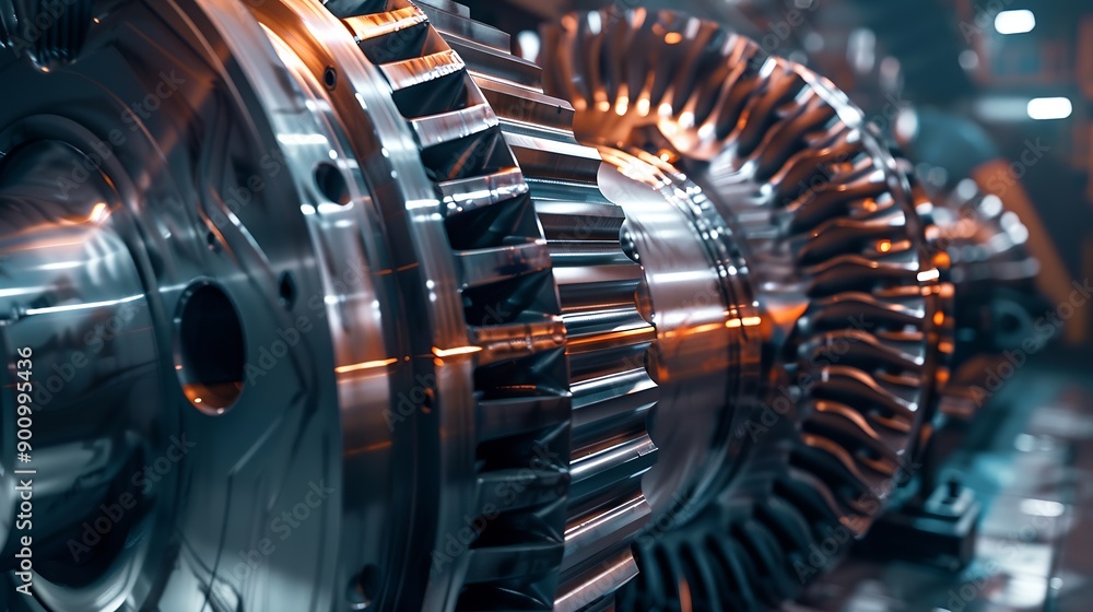 Aufkleber metal machine tools industry cnc turning milling factory processes steel turbine part process : gene