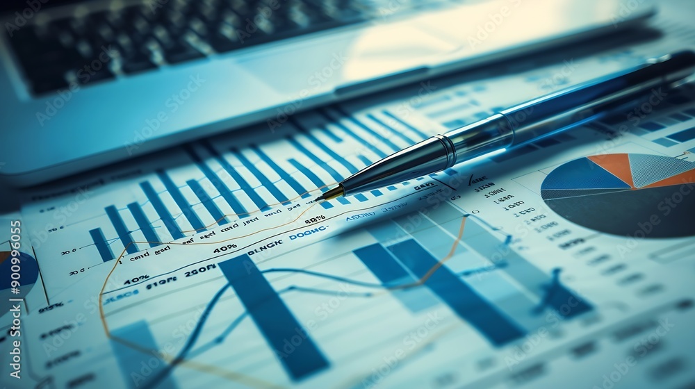 Poster business finance budgeting and tax concept doing finances and calculating financial report with busi