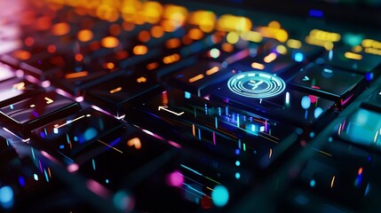 DeFi Decentralized Finance  blockchainbased form of finance that does not rely on central financial intermediaries technology concept button on keyboard : Generative AI