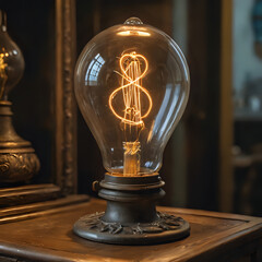 a light bulb that is sitting on a table