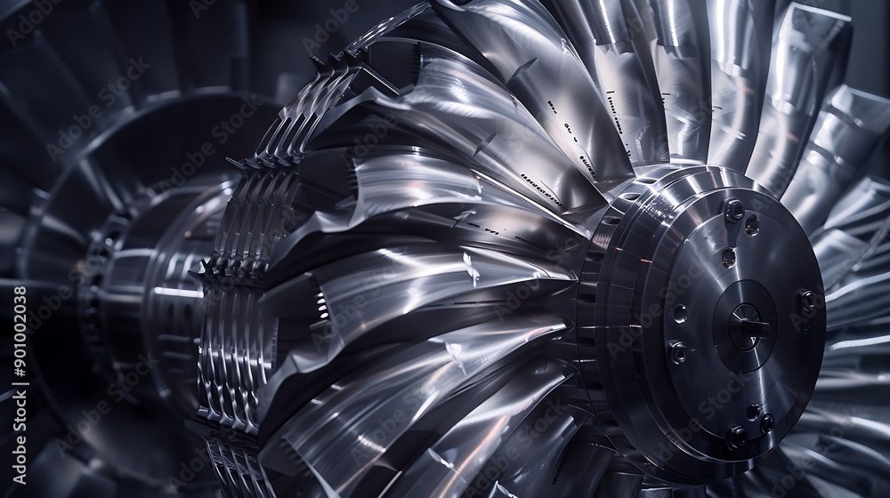Aufkleber metal machine tools industry cnc turning milling factory processes steel turbine part process : gene