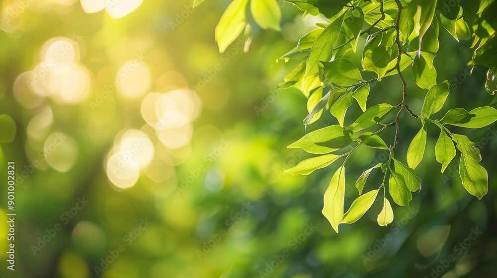 Aufkleber nature background display over blur green tree garden blur park nature outdoor bokeh light backgroun
