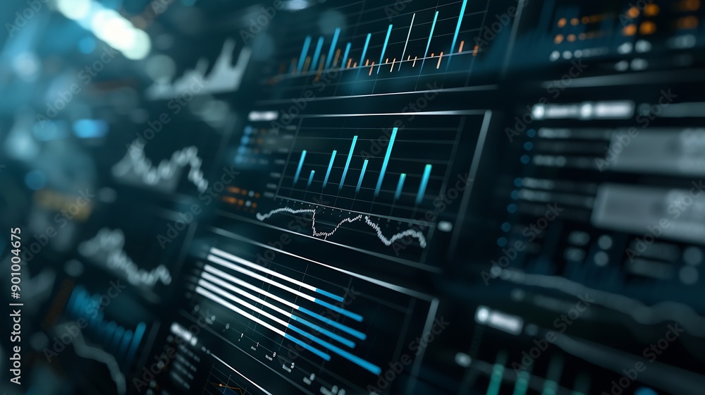 Aufkleber statistical analysis of financial data analyzing business and investment charts accounting finance a