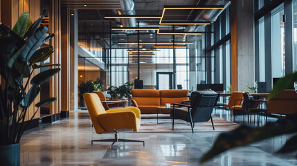 Modern office interior with comfortable armchair