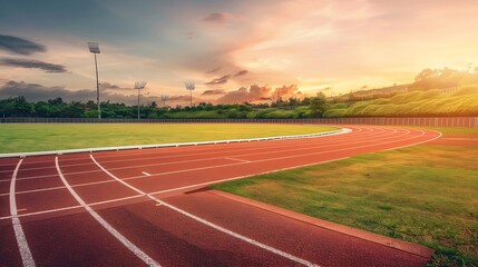 SPORTS FACILITIES  Running track at the athletics stadium : Generative AI