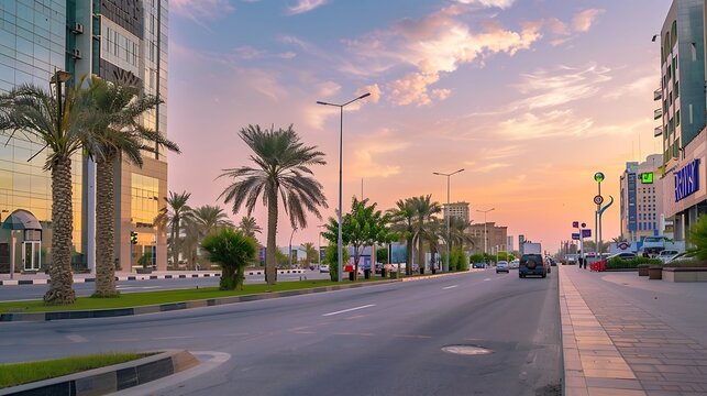 Jeddah downtown central district street Saudi Arabia : Generative AI