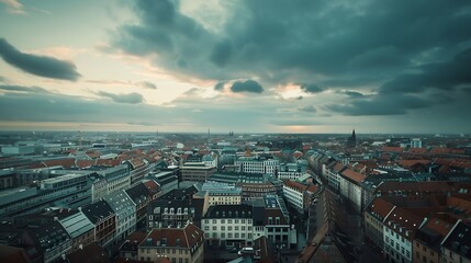 Fototapeta premium Copenhagen downtown city skyline cityscape of Denmark : Generative AI