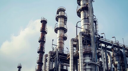 refinery chemical petrochemical plant with cracking furnace for petroleum energy and chemical industry business for chemical product marketing : Generative AI