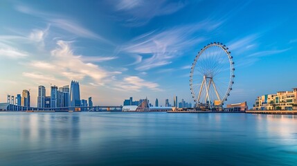 Obraz premium Ain Dubai at Bluewaters Island tallest ferris wheel observatory in the world by : Generative AI